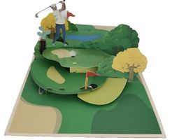 GOLF 3D Pop-up Glückwunschkarte  (neu, OVP)