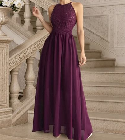Langes, elegantes Abendkleid, Grösse 38, Lila perfekt!