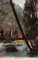 Blausee, belebte Brücke, gelaufen 1909