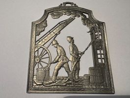 Feuerwehr Relief Zinnwandbild