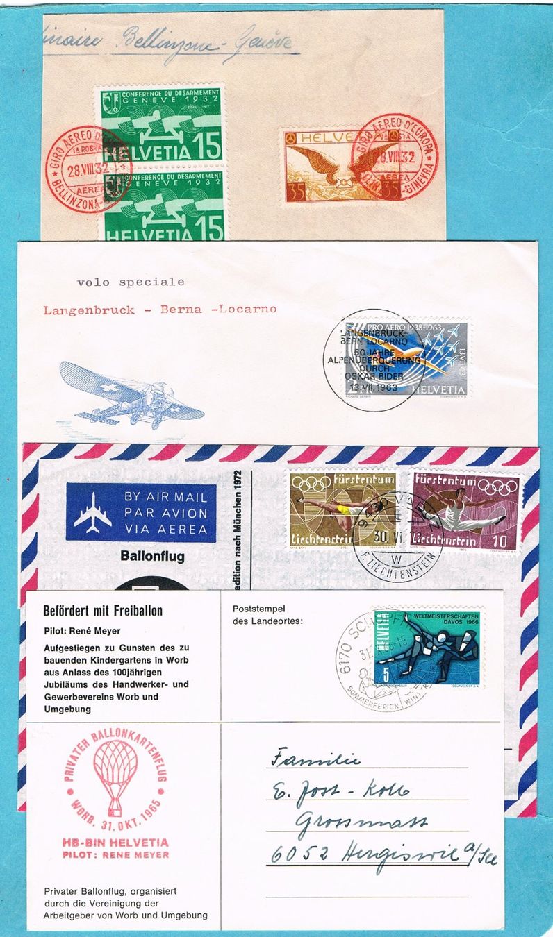 Tutti i francobolli: 12 Luftpost-Belege ab 1925 ! Ab Fr.1! – Usato da Seedorf venduto da Carabella3 2