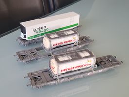 H0 ROCO SBB Hupac 3 Stk. Containerwagen NEU !