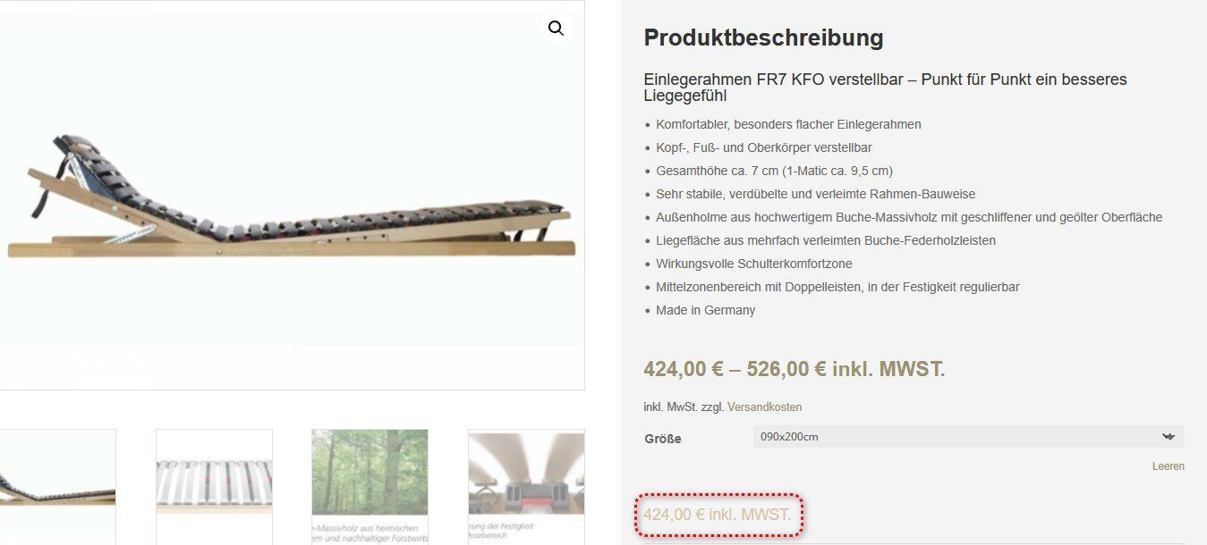 Reti a doghe: Lattenrost Selecta FR7 KFO verstellbar – Nuovo (secondo la descrizione) da Möhlin venduto da bytelabor.ch 9