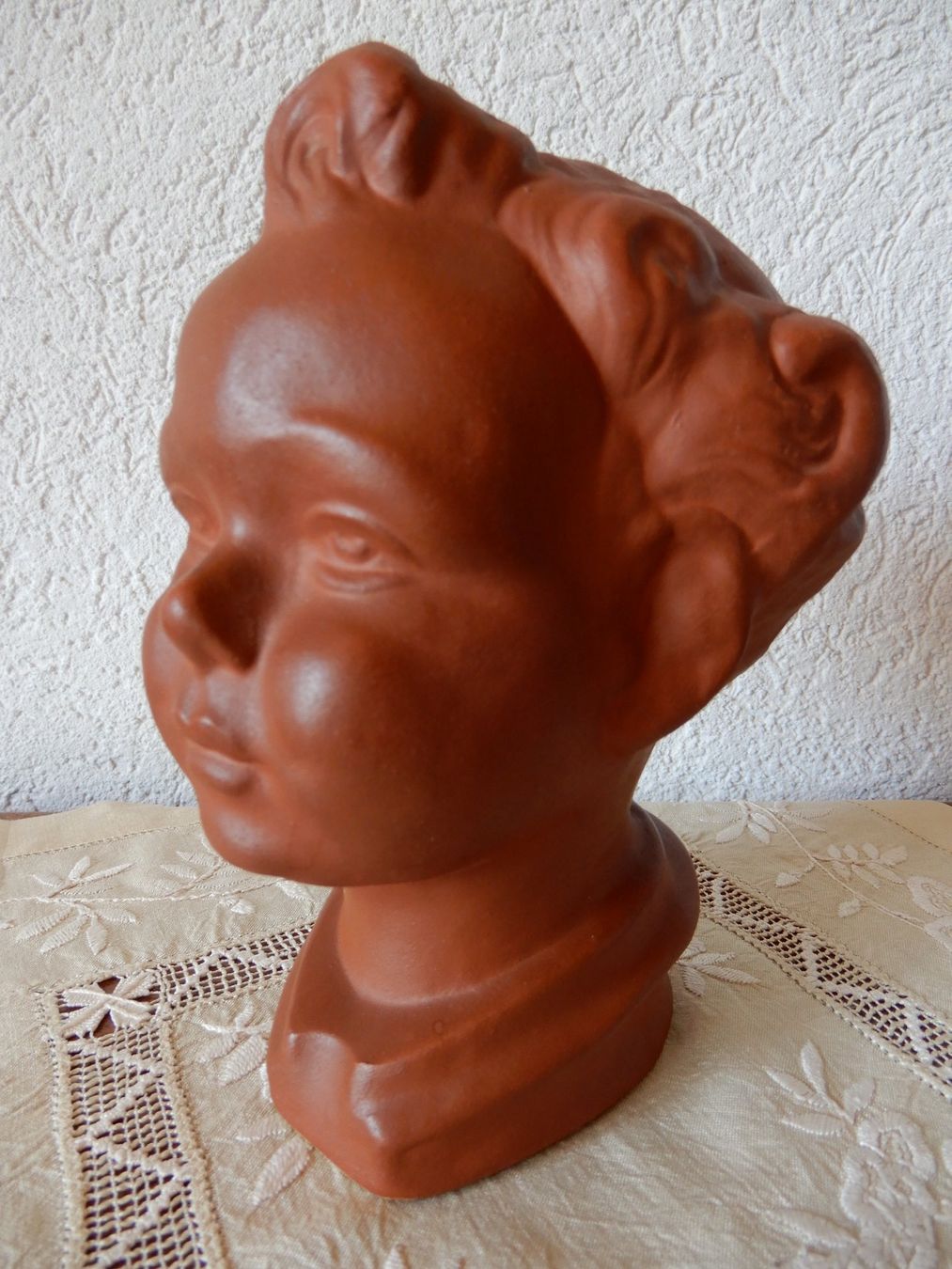 Sculptures & Statues: Kopf eines Kindes - Terracotta 60er – D'occasion à Senèdes par tintinette43 1