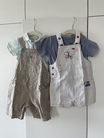 2 Baby Latzhosen Set 12M Sommer