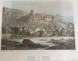 Heidelberg Lithographie p. Ad. Cuvillier d'après E. Kirchner
