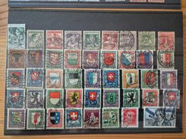 CH-PJ Briefmarken gestempelt Zustand gem.Bilder Karte