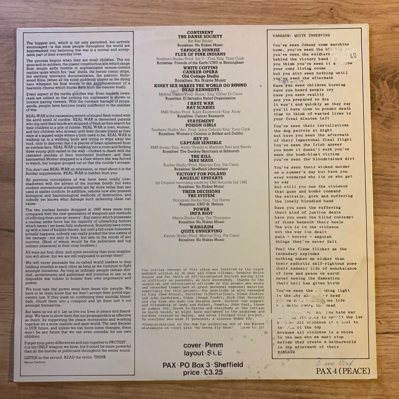 Schallplatten: WARGASM...OG UK 1982...VG++/VG+ – Gebraucht aus Gals von Diskopat 1