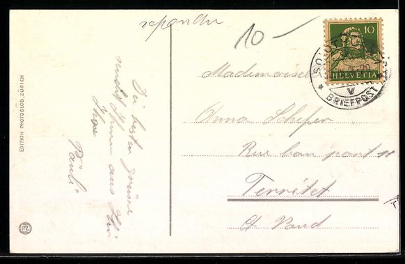 Cartoline postali: AK Solothurn, Ortspartie am Fluss, 1920 – Usato da Berlin venduto da bartko-reher 1