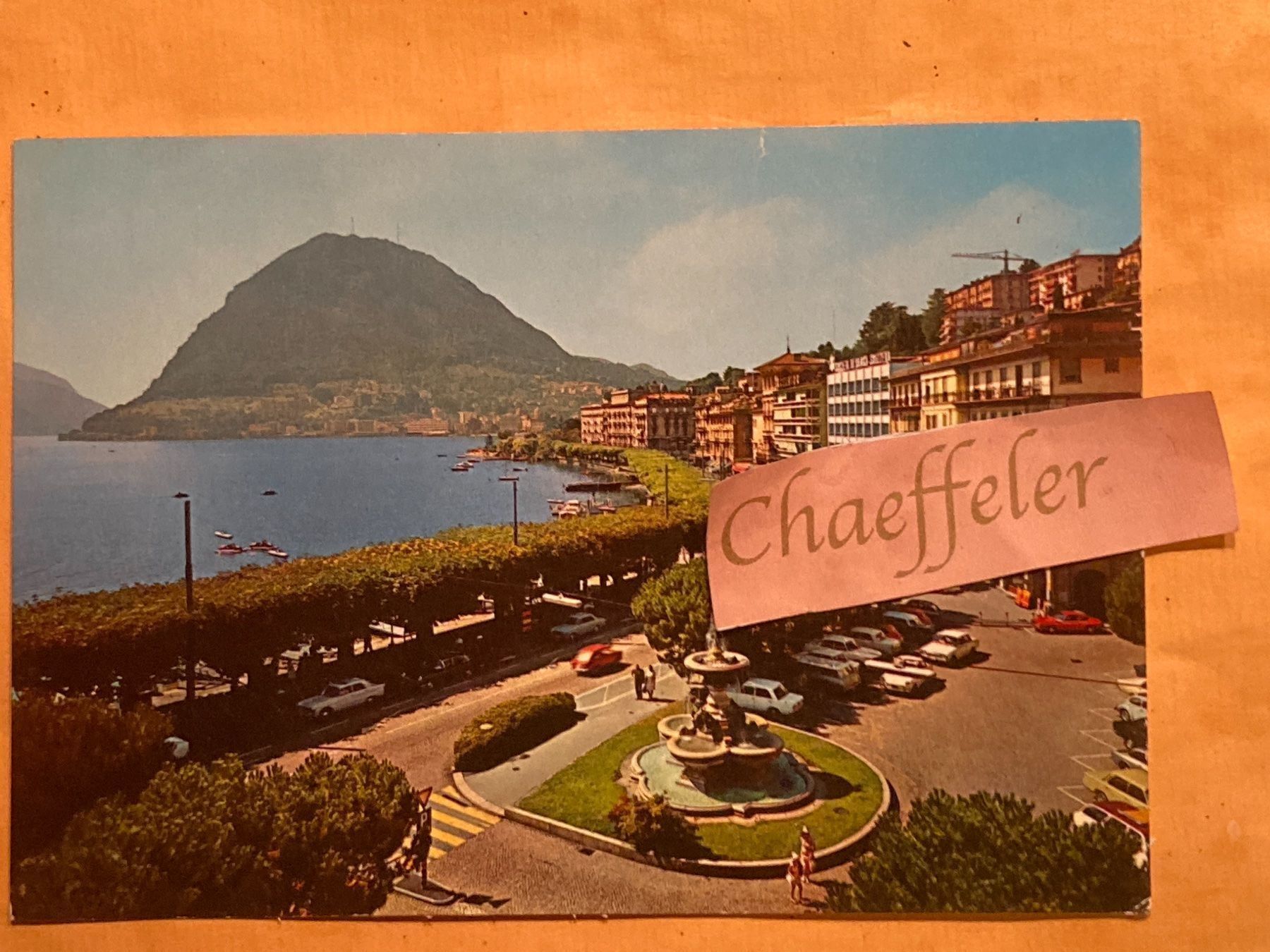 Cartoline postali: Lugano Il lungolago e il San Salvatore – Usato da Zürich venduto da Chaeffeler