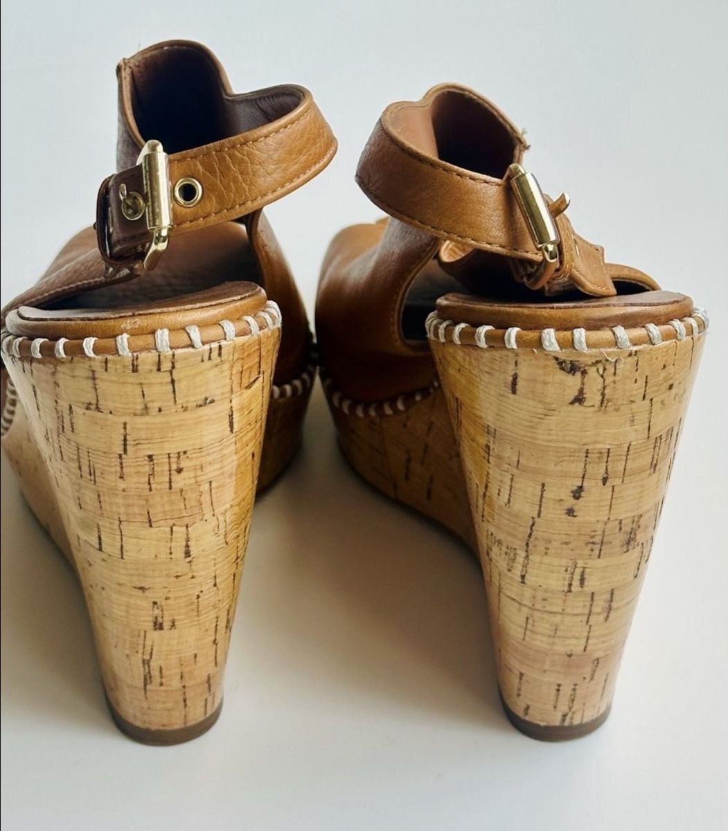 Scarpe da donna: Tan Leather Summer Wedges Size 9M – Usato da Vevey venduto da ledidream 3