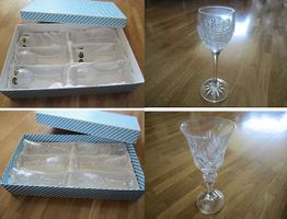 2 lots de 6 verres à pied Mirea crystal, dans carton