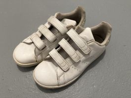 White Adidas Stan Smith Velcro Sneakers Size 34 Used