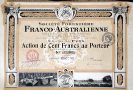 Société Forestière Franco-Australienne SA, Paris - 1921