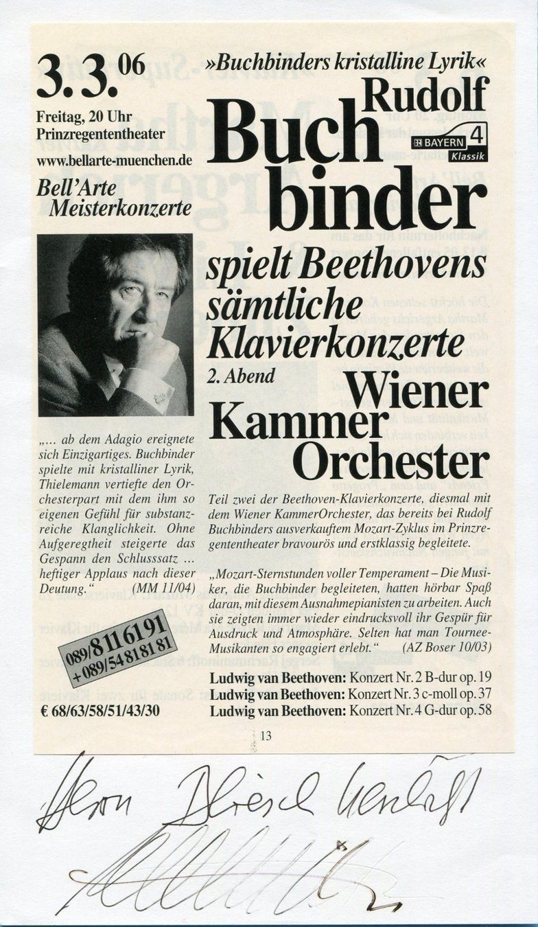 Autografi: Rudolf Buchbinder   -   Pianist – Usato da Röthenbach i. E. venduto da Heureka5