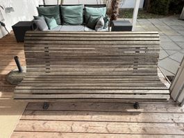 Gartenbank Hartholz, antik von 1912!