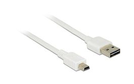 USB Kabel 2.0, Stecker USB-A auf USB Mini-B, 1.6m, Weiss