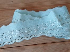 Spitzenband Spitze Spitzenborte Baunwolle hellblau 167 cm