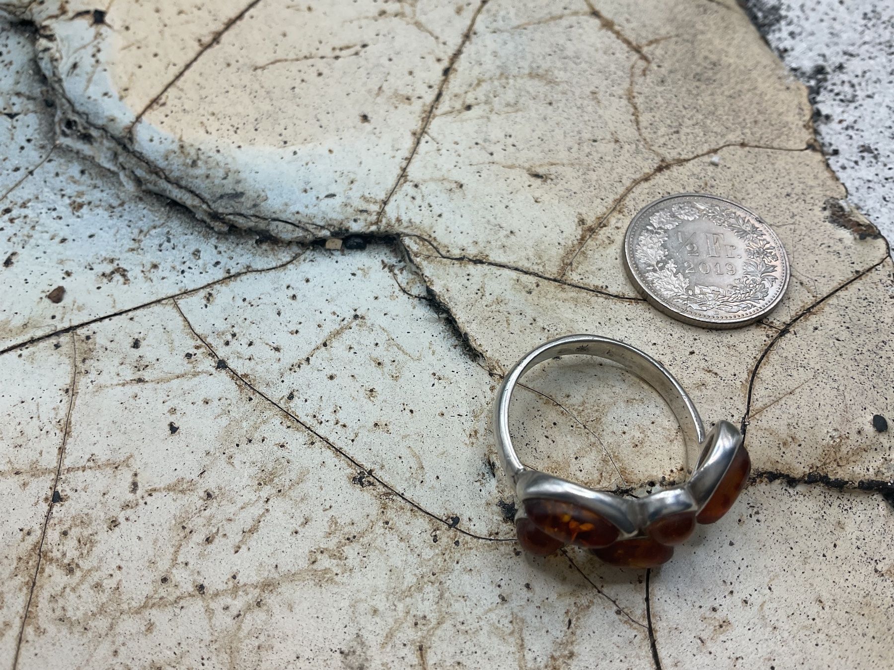 Ringe: Vintage oder antiker Silberring mit Bernstein, Gr. 55 – Gebraucht aus Luzern von S.Kern01 5
