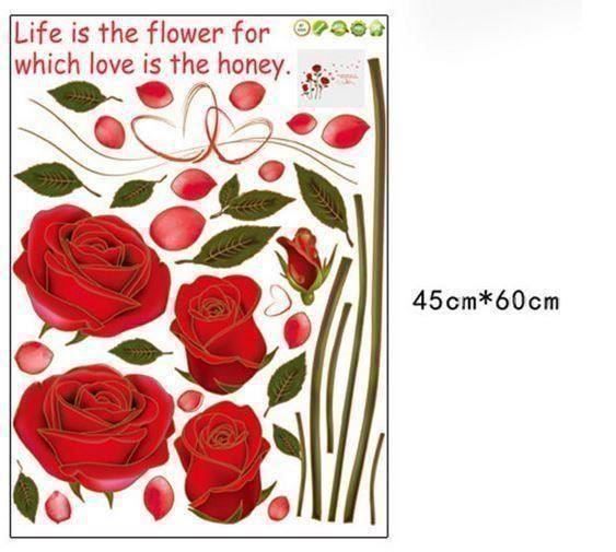 Aufkleber: Sticker rose rouge amour – Neu und originalverpackt aus Gurmels von Swisspod 1