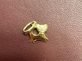 Anhänger Katze / Kitty aus 18 Karat Gelbgold Au 750
