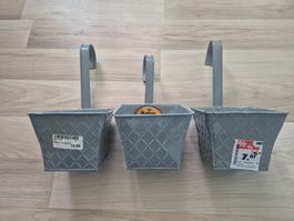 3-er Set Balkon-Hängetopf Rio eckig 10.5cm hoch