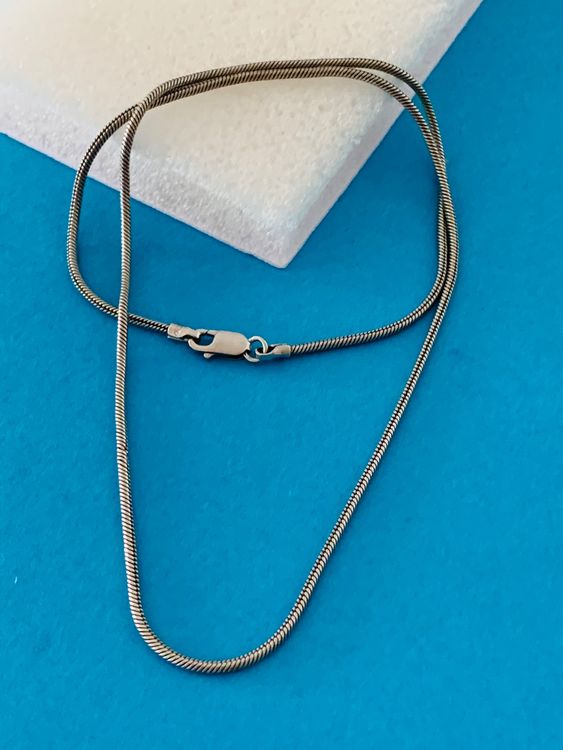 KINGWHYE Unendlichkeit Schlangen Halskette 925 Sterlingsilber - Gold Anhänger Schmuck