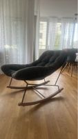 Fauteuil à bascule noir structure métal état neuf