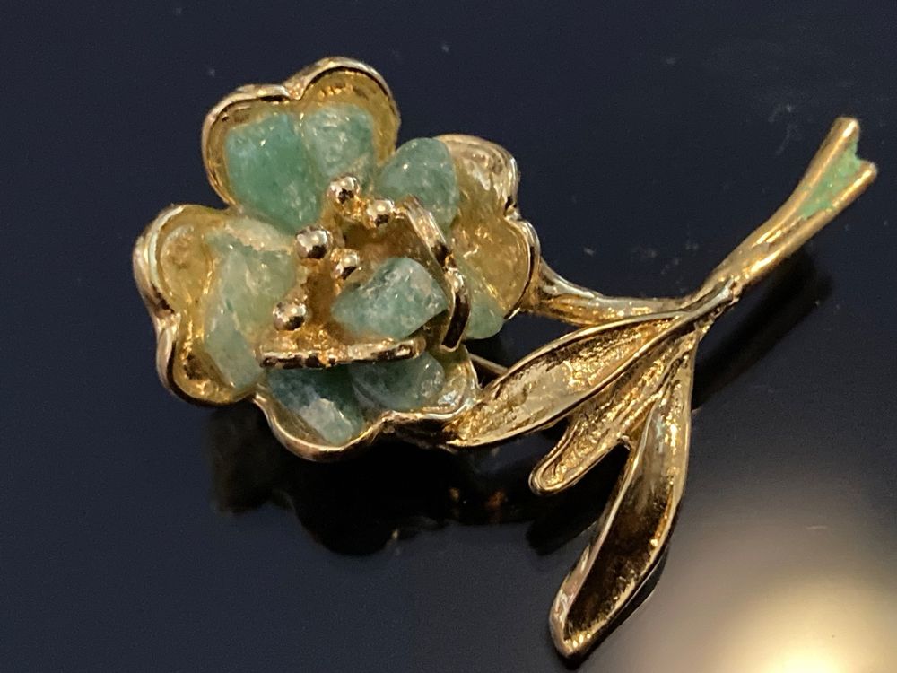 ANCIENNE BROCHE ART Déco Pour Femme Avec Jade Jadeite Email EUR 500,00 - FR