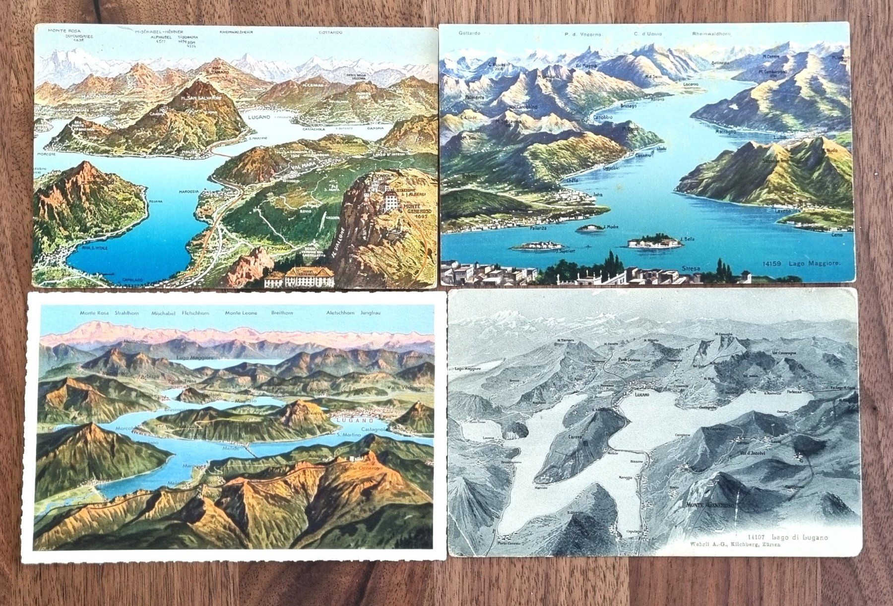 Cartoline postali: Lago di Lugano - 4 Ansichtskarten – Usato da Rothrist venduto da RROENK