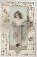 Kleines modisches Mädchen - Litho 1899