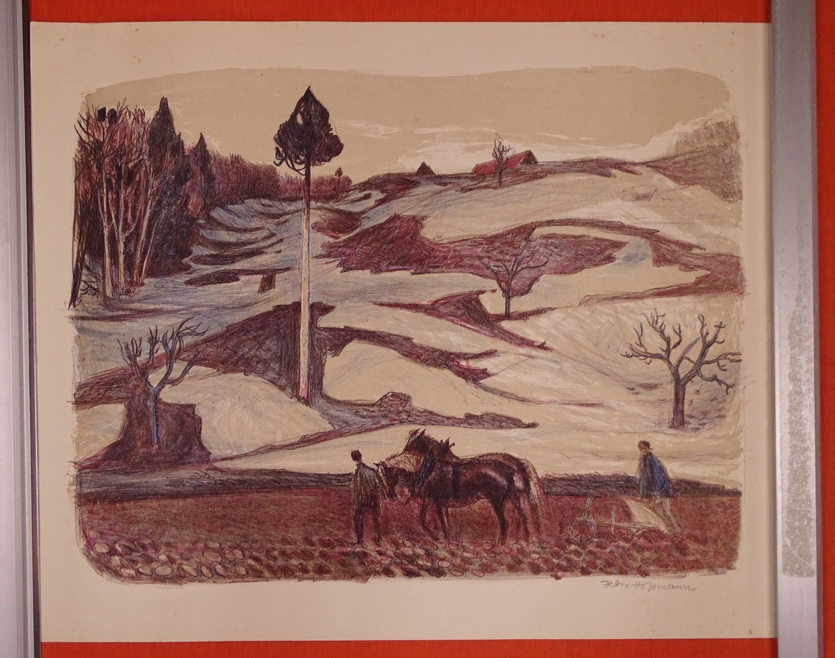 Grafica & Litografie: FELIX HOFFMANN: LITHOGRAPHIE PFLÜGENDE – Usato da Grüningen venduto da Kartensammler 1