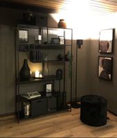 Design Regal - Industrial Style schwarz - Holz - Gestell