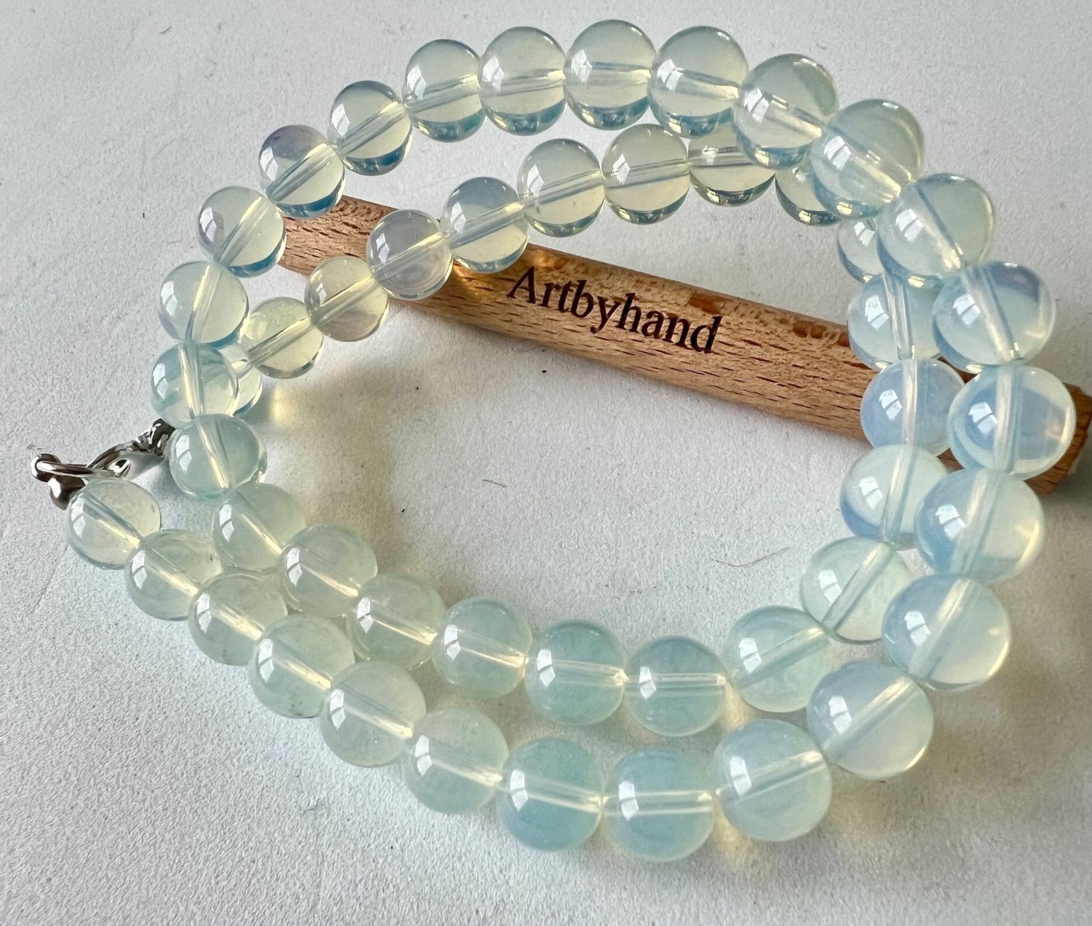 Catenine: Opalit Collier Silber 925 mit seidigem Schimmer 49 cm Unikat – Nuovo (secondo la descrizione) da Ruswil venduto da artbyhand 3