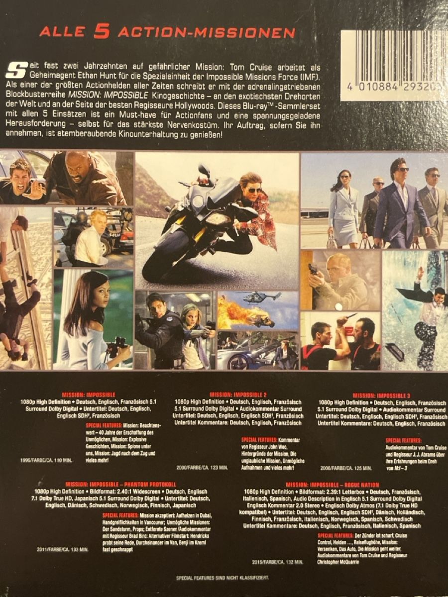 Tutti i DVDs: Mission Impossible 1-5 Box – Usato da Waldenburg venduto da Gonzo8 1