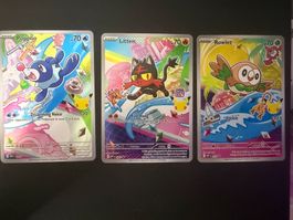 Pokemon Starters Popplio, Litten, Rowlet