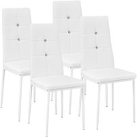 4er Set Esszimmerstühle Kunstleder mit Glitzersteinen ELIRA