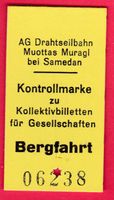 KARTON DRAHTSEILBAHN BILLETT, BERGFAHRT, KOLLEKTIV GESELLSCH
