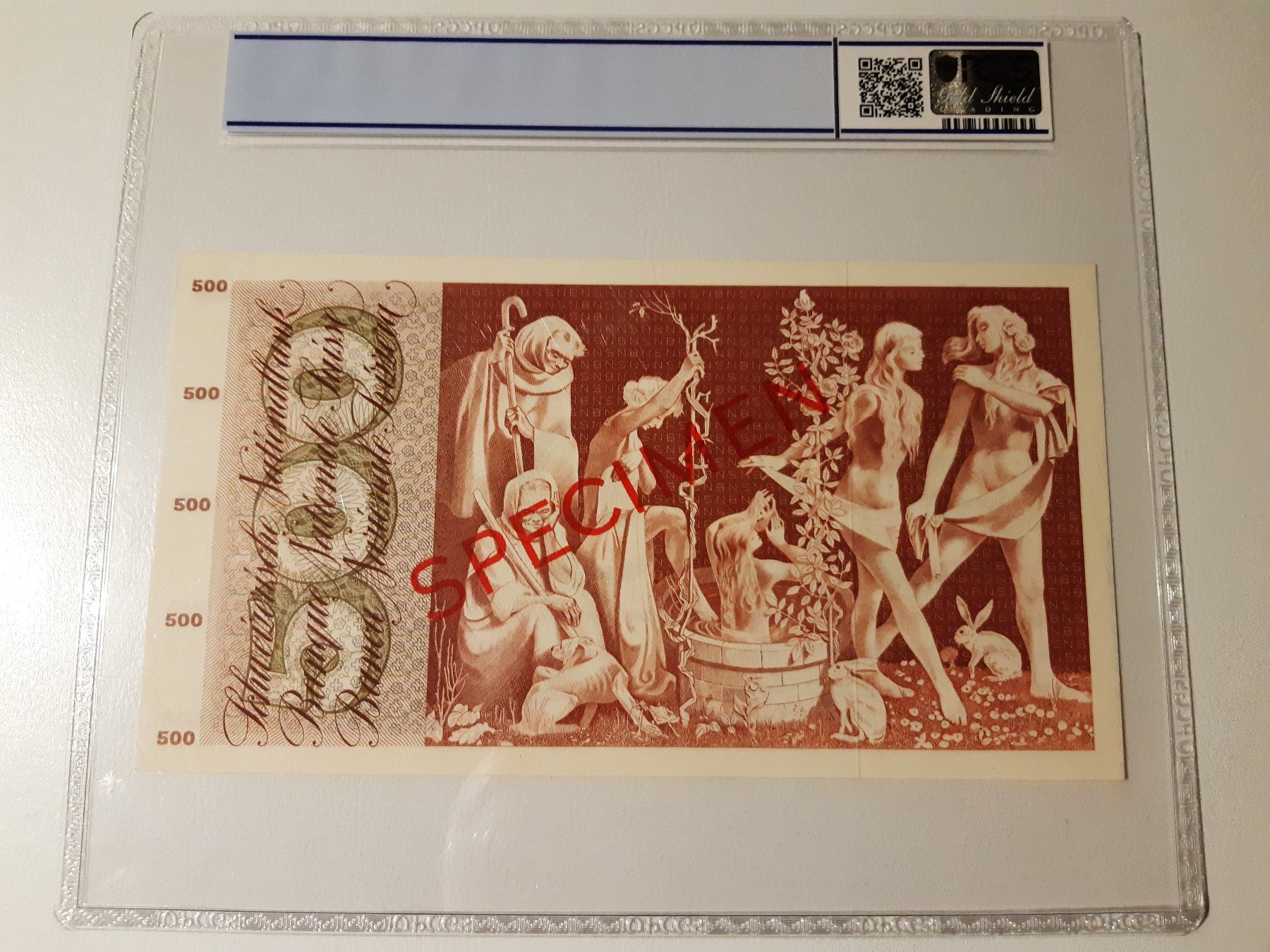 Banconote: Schweizer Banknote 500 Franken 21.12.1961 Specimen – Nuovo (secondo la descrizione) da Mitlödi venduto da blackgnat79 1