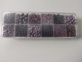 Preciosa Glasperlen Perles Set Lila Violett-Mix Sortierbox