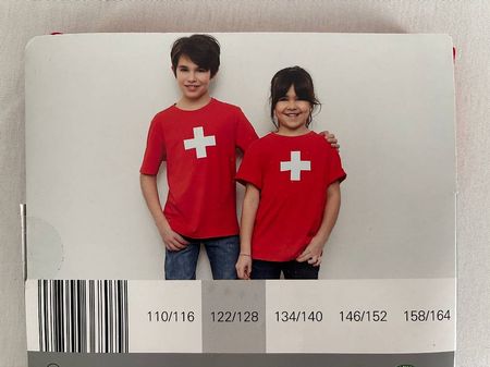 Fanshirts Schweiz für Kinder, T-shirts mit Schweizerkreuz