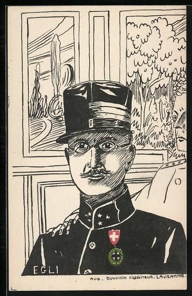 Foto, Lettere & Cartoline: schweizer Heerführer Egli mit Mütze un – Usato da Berlin venduto da bartko-reher