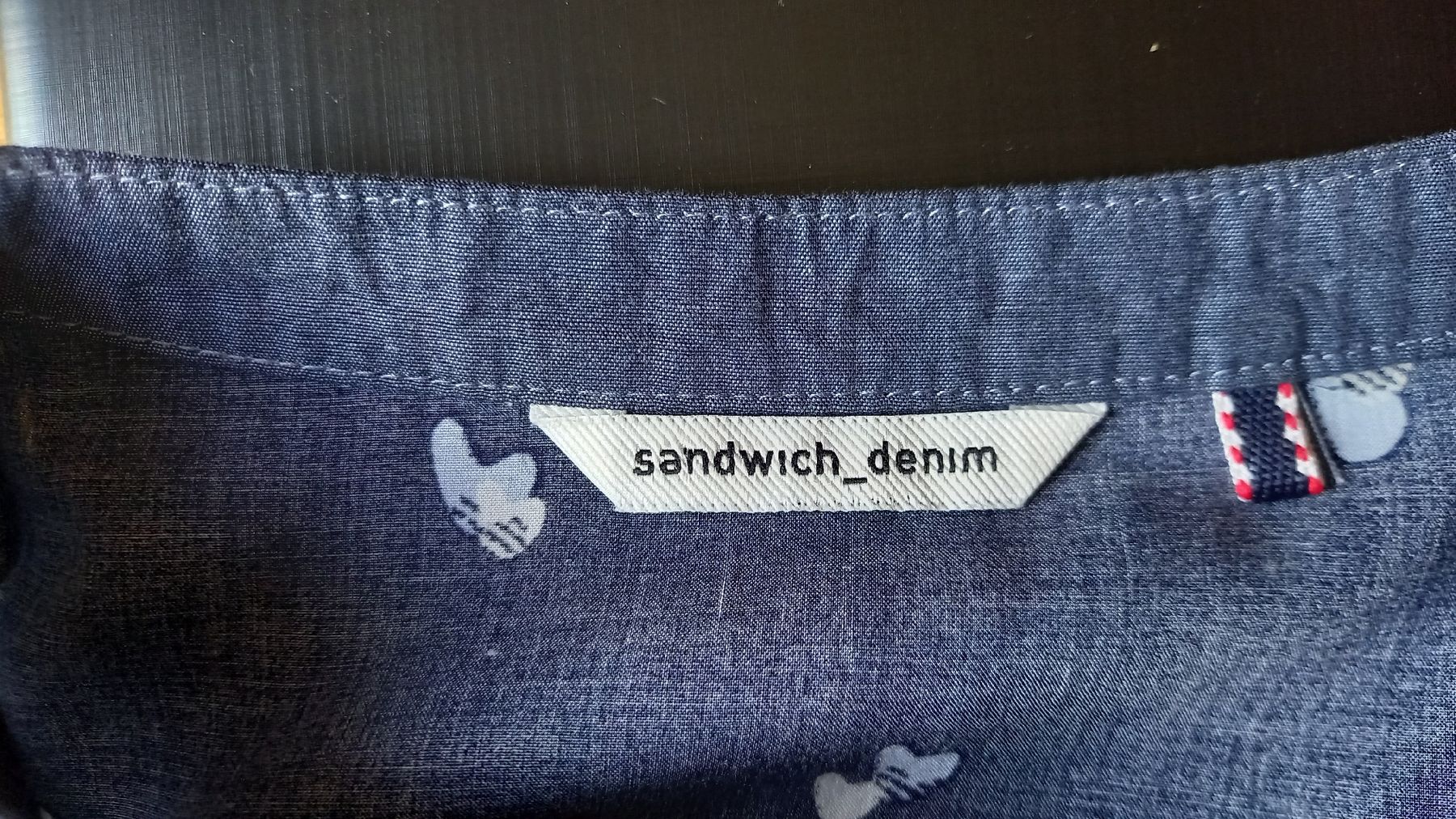Blusen: Sandwich Bluse, dunkelblau mit Muster, Gr. 42 – Gebraucht aus St. Gallen von Otterndorf 2