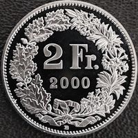 2 Franken 2000 stgl. / aus Münzsatz