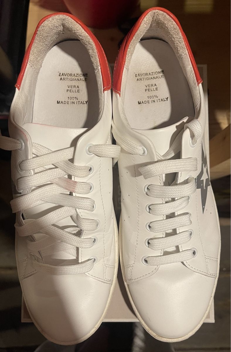Herrenschuhe: weisse Turnschuhe Leder Grösse 44 – Gebraucht aus Wil SG von WauWauBoutique 1