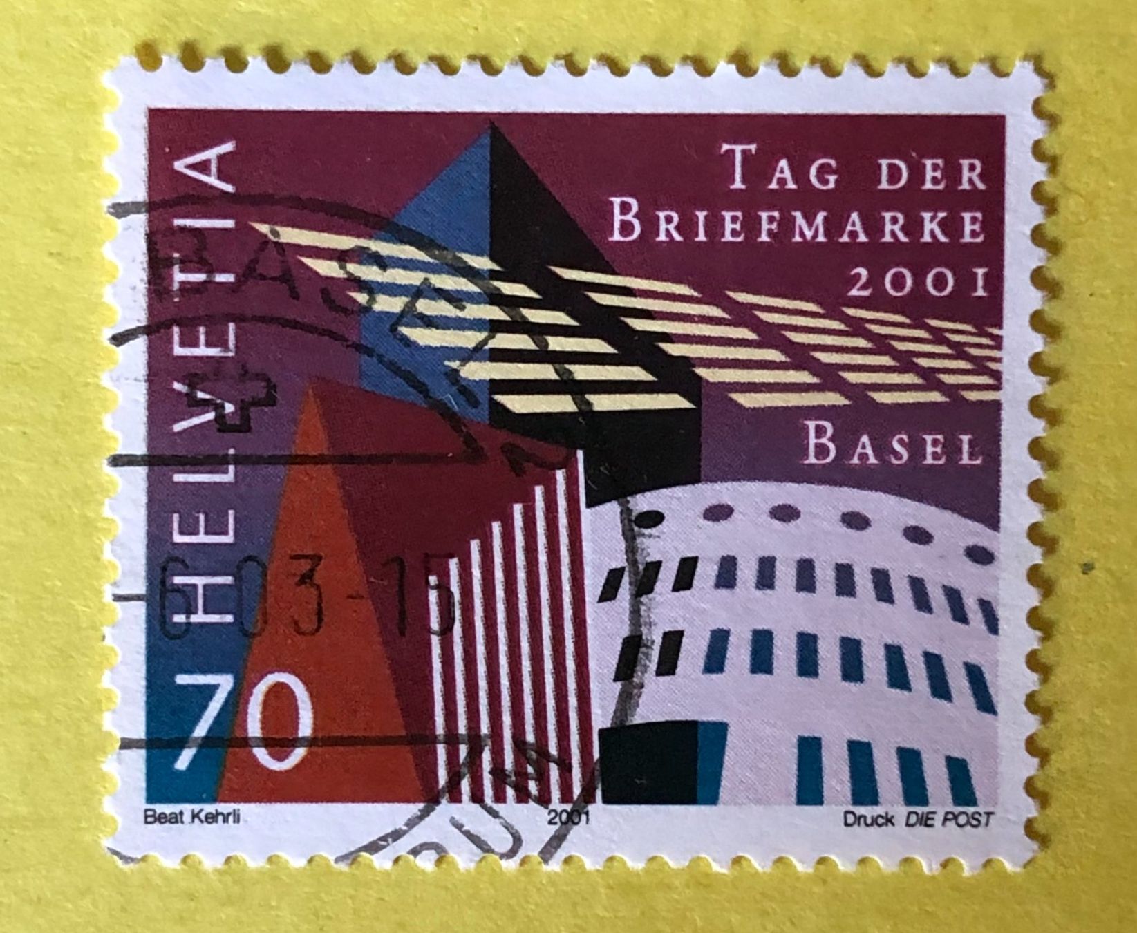 Tutti i francobolli: Nr.1038 GESTEMPELT Moderne Architektur in Basel 2001    – Usato da Aarau venduto da Billa007