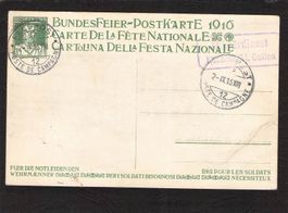 Bundesfeierkarte Nr. 14o ohne Wert Eindruck rechts ,Feldpost