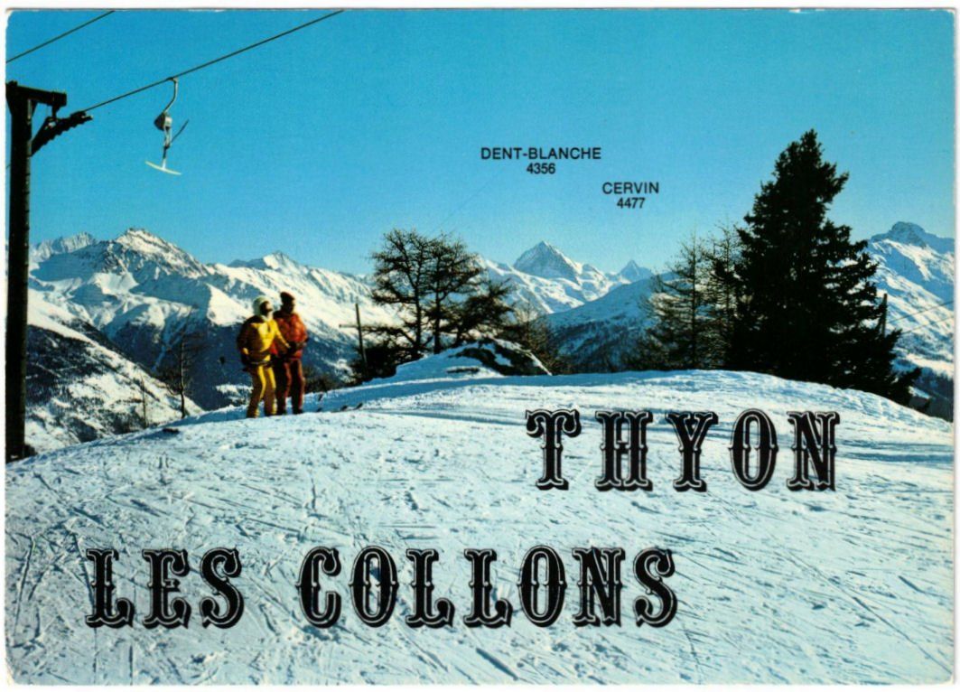Cartoline postali: Thyon - Télèski/Skilift – Usato da Binningen venduto da Mountainrider