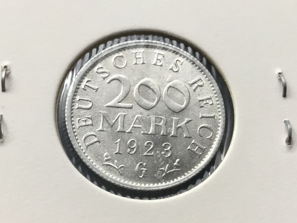 Alle Münzen: 200 Reichmark 1923 G. unzirkuliert – Neu (gemäss Beschreibung) aus St. Margrethen SG von alfapeugeot10