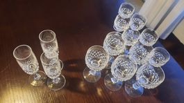 14 Kristallgläser geschliffen